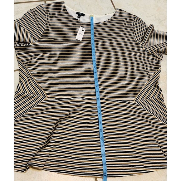 NWT Talbots Size 1X Stripped Peplum Short Sleeve Top Closet Staple Business - Picture 5 of 6